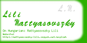 lili mattyasovszky business card